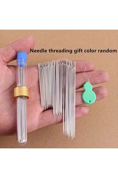 Choice Combination 40 Pieces Of Large Hole And Large Eye Sewing Needles Diy Tools, Special Long And Thick N
