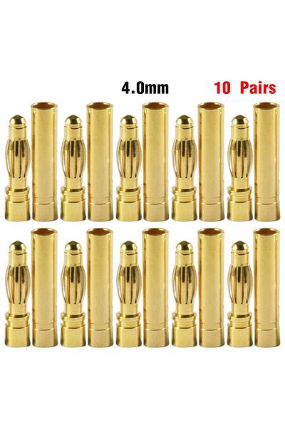 Choice 10pairs 4.0mm 9imod 5/10pair Rc Bullet Connectors 2/3/3.5/4.0/5/5.5/6/8mm Male Female Banana Bullet