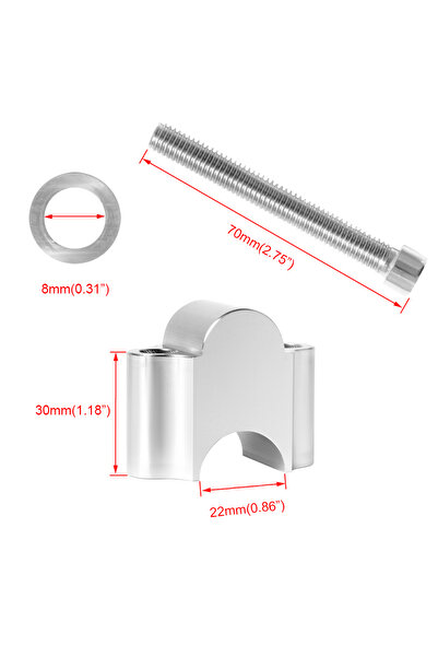 Choice1 مشبك رفع مقود دراجة نارية عالمي من الكروم مقاس 22 مم، أسود/ كروم، حام...