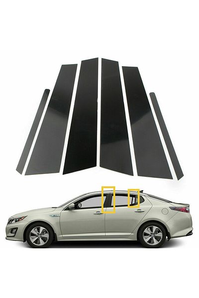 Choice Fit For KIA Optima K5 2011 2012 2013 2014 2015 Gloss Paino Black Pillar Posts Door Side Window Tr...