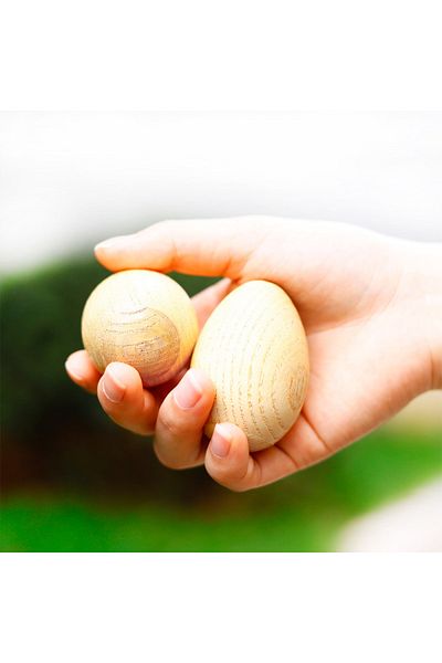 Choice Wooden Maracas Egg Shakers Musical Percussion Instrument Eggs 2pcs Beige