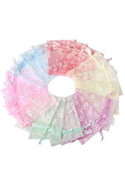 Choice 10x14 سم مختلطة 10 قطعة / المجموعة الجديدة زهرة الأورجانزا أكياس الهدا...