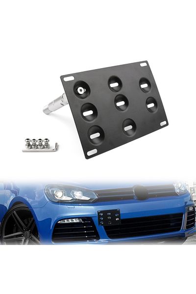 Areyourshop Front Bumper Tow Hook License Plate Mounting Holder Bracket fits for VW Golf 6 Tiguan...