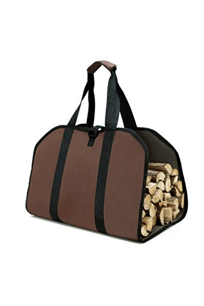 Choice حقيبة حمل حطب من قطعة واحدة بنية اللون، حامل حطب من القماش، كبير جدًا ومتين للمدافئ،