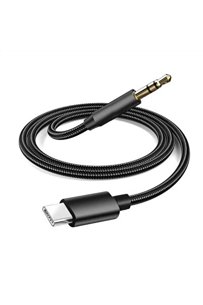 Choice كابل صوت USB من النوع C إلى 3.5 ملم AUX أسود اللون، محول سماعة رأس ومق...