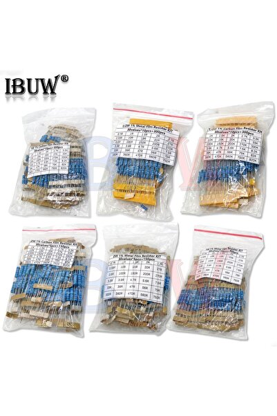 Choice17 مجموعة متنوعة من المقاومات المعدنية للأغشية 1 وات 1 كيلو-820 كيلو كل...