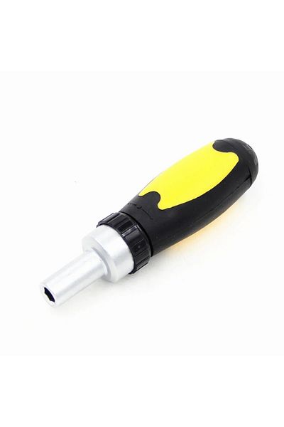 Choice 1pc Yellow 1pc Straight Handle 1/4 Batch Head Screwdriver Positive And Negative Ratchet Handle Wrenc