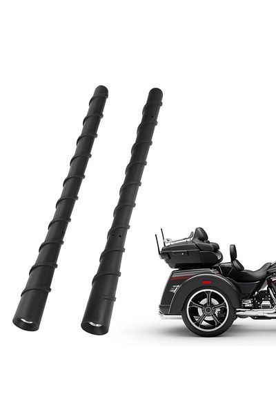 Choice Black 2pcs Motorcycle 7" Antenna For Harley Davidson 1989-2022 Street Road Cvo Trike Touring Glide U