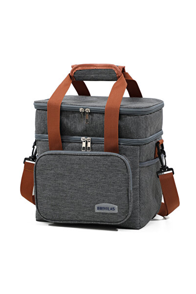Choice Grey Large Capacity Picnic Bag Thermal insulation Double-Layer Storage...