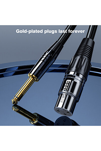 Choice كابل صوت XLR بطول 1 متر إلى 6.5 مم، كابل صوت تناظري متوازن للميكروفون، XLR أنثى إلى مقبس 6.5 مم للحوسبة