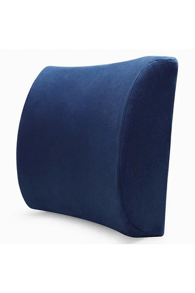 Choice 32x30cm Navy Blue Car Seat Memory Foam Back Support Lumbar Pillow Waist Cushion Breathable Mesh Cove