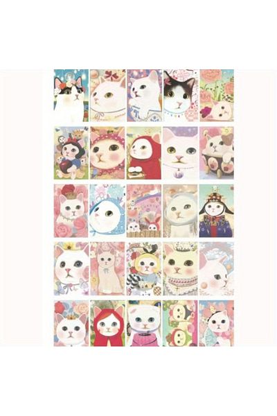 Choice 25Zhang，Cute Cat Pattern Postcard，Cartoon Christmas Card; Greetings Card Sent to Friends at Chris...