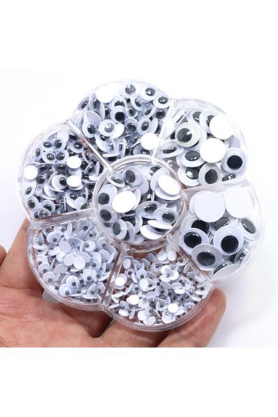 Choice With Selfadhesive 800pcs Black Wiggle Googly Eyes With Self-adhesive 4/5/6/8/10/12mm Mixed Packaging
