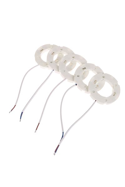 ZLinKJ 5 قطع GX53 تركيب قاعدة لمصابيح GX53 أسلاك طيران لمصابيح LED وCFL GX53 تركيب مصباح السقف مع...
