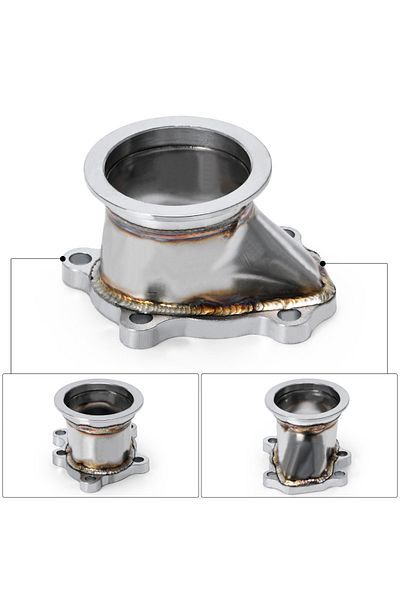 PQY - Stainless Steel Adapter for T25 T28 GT25 GT28 2.5" 63mm V-band Clamp Flange Turbo Down Pipe...