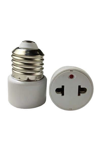 APWIKOGER E27 To Eu Outlet 220v E27 Abs White Connector Accessories Us/eu Plug Screw Bulb Base Adapter E27 To