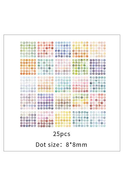 Choice B-25pcs 100sheets Watercolor Polka Dot Sticker Bullet Journaling Accessories Scrapbooking Diy Color