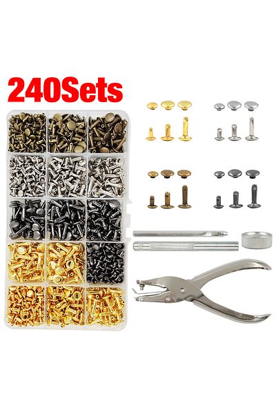 Choice 240 Sets 240/480sets Metal Double Cap Rivet Stud Round Nail Spike With Tool Kits For Leathercraft Di