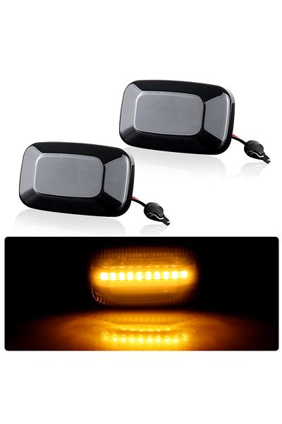 APMATAUTO قطعتان من مصابيح LED الجانبية غير الديناميكية لسيارة تويوتا لاند كروزر لاند كروزر 70 80 100 Series 1998-2007