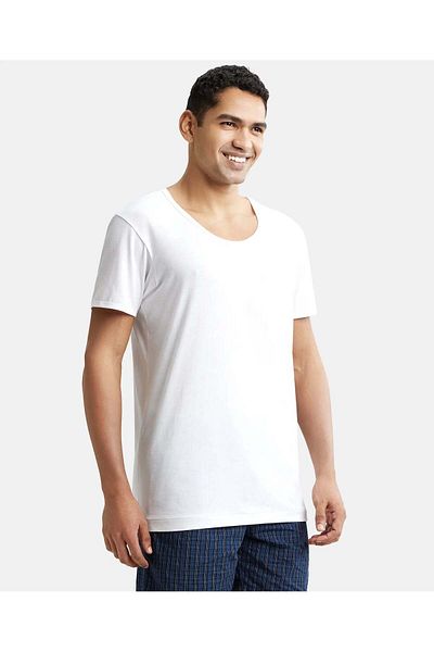 JOCKEY تي شيرت كلاسيكي عصري مقاس S/S، قطعتين، 8817-02، أبيض