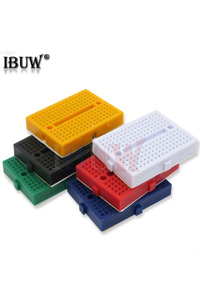 IBUW White 5pcs Syb-170 Universal Solderless Prototype Breadboard 170 Tie-points Mini Breadboard Diy Kit