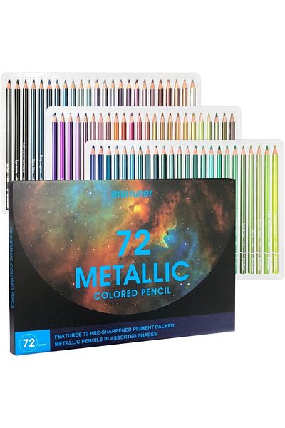 Choice 72 Color Brutfuner 24/50/72 Metallic Colored Pencils, Colored Pencils For Adult Coloring, Soft Core