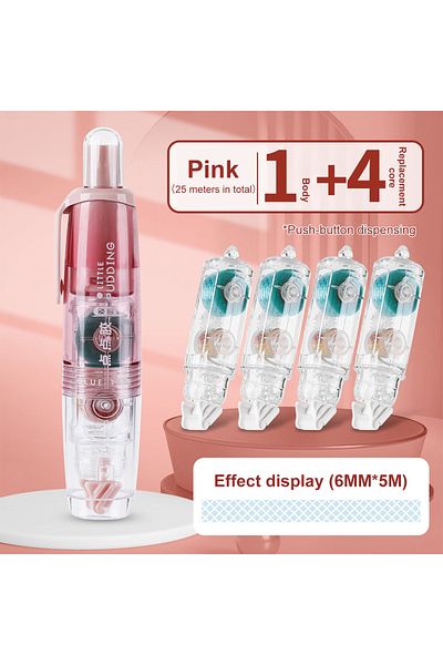 Choice Pink-4refills 12pcs/set Transparent Dot Dispensing Double-sided Tape Replaceable Refills Handbook Do