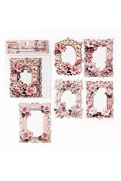 Choice 4 10 PCs Hollow out Flower Frame Material Paper Vintage Decorative Diary Album Scrapbooking Backgro.