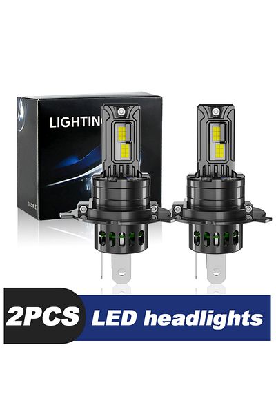 APMATAUTO 2pcs Led White H4 Led Powerful Car Headlight Bulbs 9003 Hb2 High Low Beam 30000lm Super Bright Canbu