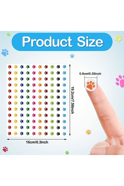 Choice 1200 Pieces Kids Paw Print Stickers Mini Dog Paw Stickers Small Pet Patrol Stickers Motivational ...