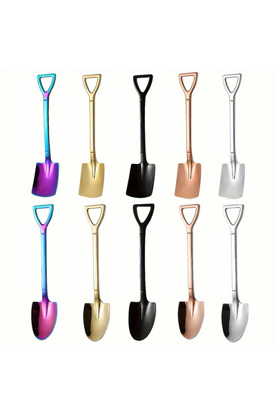 Choice 10 قطع 10 قطع من الفولاذ المقاوم للصدأ ملعقة صغيرة لملعقة القهوة والآيس كريم والحلوى والفواكه