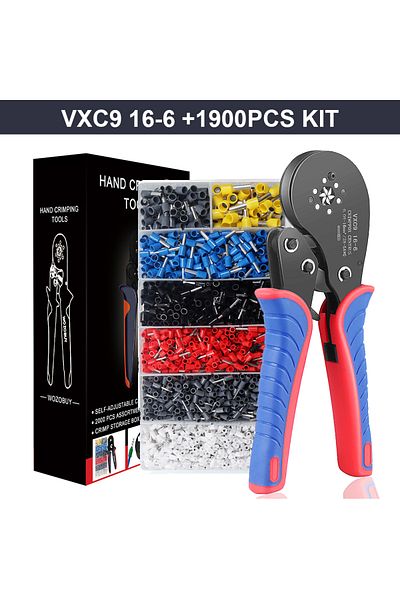 Choice 16-6 1900pcs Kit Tubular Terminal Crimper Kit 0.08-16mm² /0.25-10mm² Hsc8 6-4/6-6/16-6 Electrical Cr