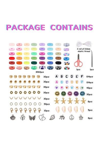 Choice 9470pcs 112 Colors Clay Beads for Bracelet Making Kit, Jewelry Making Kit for Girls for Gifts