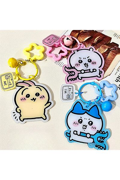 Choice A-3pcs Kawaii Anime Chiikawas Keychains Cartoon Hachiware Usagi Chiikawas Acrylic Key Chain Pendant