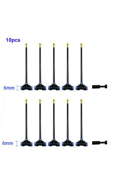 Choice 10pcs 6mm 10pcs Free Bending Yellow Copper Mist Nozzle 6-8mm Straight Push Lock Joint Garden Waterin