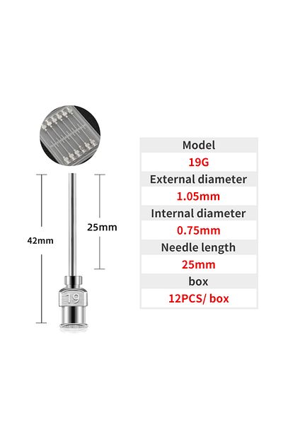 Choice 25mm 19g 12pcs 12 Pack Dispensing Needle Stainless Steel Blunt Tip Needle 1 Inch 8g, 10g, 12g, 16g,