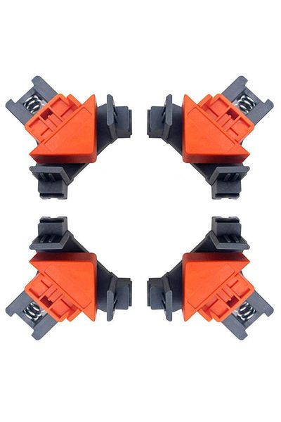 SMATOLS 4 Pcs 4pcs 90 Degree Right Angle Clamp Corner Mate Woodworking Hand Diy Fixture Clips Picture Frame