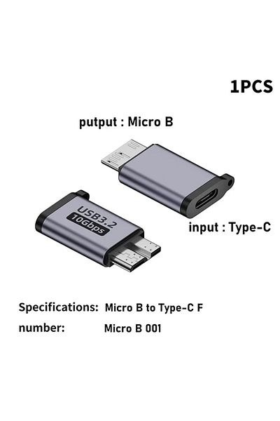 Choice محول من النوع C أنثى Micro B USB C 3.0 ذكر إلى النوع C أنثى موصل USB3.0 Micro B من النوع C لـ Ex