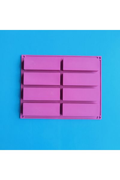 Choice Purple 8 Cavity Rectangle Silicone Cake Mold Cake Baking Pan Pudding Muffin Loaf Brownie Cornbread M