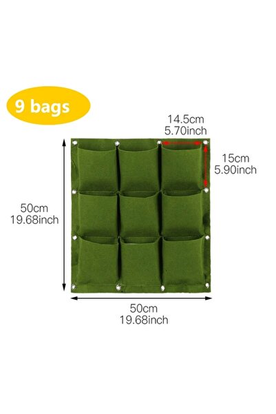 Choice وعاء زراعة معلق على الحائط، 9 جيوب، 2/3/4/6/9/12 جيبًا، أخضر وأسود، وع...