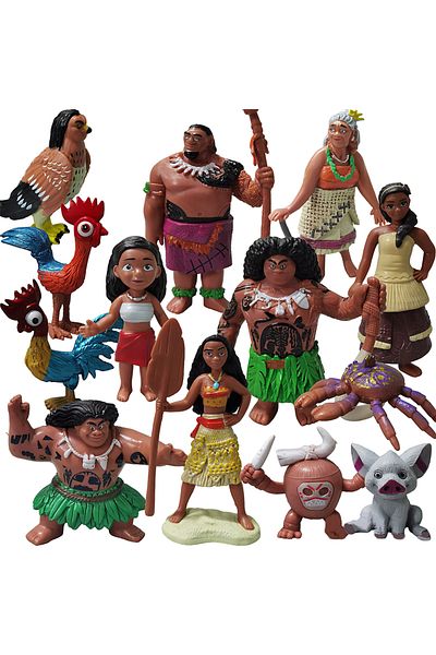 Choice 6/10pcs/set 6-12cm Moana Princess Maui Chief Tui Tala Heihei Pua Action Figure Brinquedo Toys For...