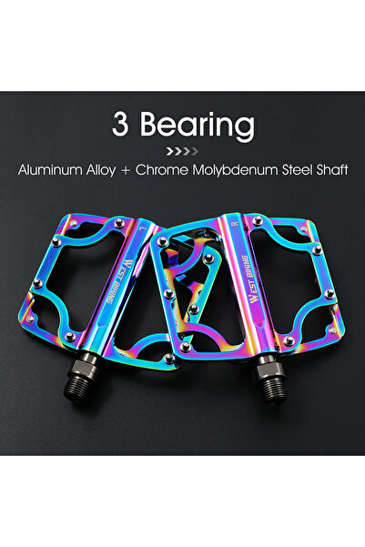 Choice دواسات دراجات WEST BIKING الملونة ذات 3 محامل، جزء دراجة طريق خفيفة ال...