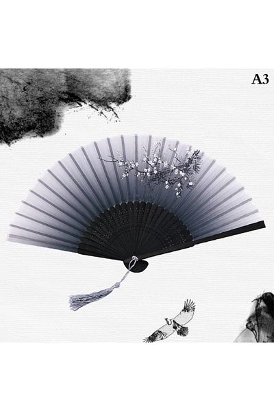 Choice A3 Vintage Cloth Chinese Folding Fan Japanese Pattern Art Craft Gift Home Decoration Ornaments Party