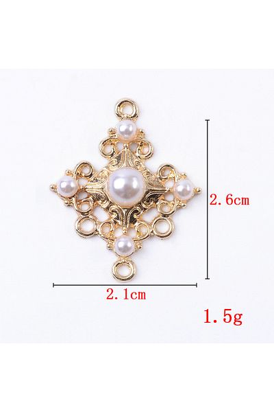 Choice 11773 10pcs Alloy Pearl Gold Pendant Decorative Button Flatback Ornaments Jewelry Earrings Choker Ha