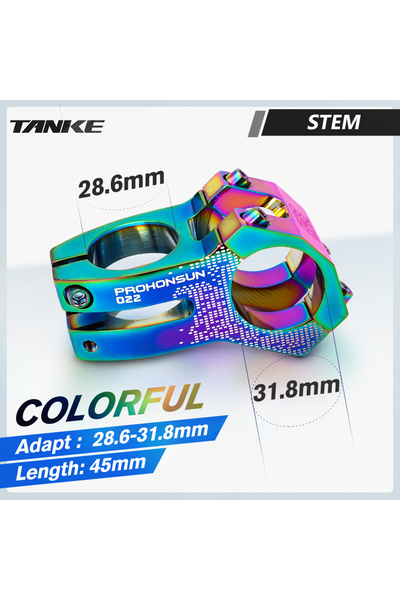 Choice 022 ساق ملونة TANKE-MTB جذع دراجة طريق، أجزاء دراجة من سبائك الألومنيوم CNC، يد قصيرة عالية القوة