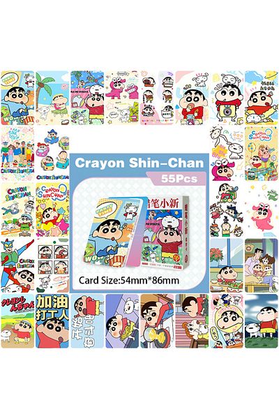 Choice 55pcs 50/55pcs Crayon Shin-chan 02'lomo Cards Anime Hd Atlas Photo Postcards Box Gift Cartoon Collec