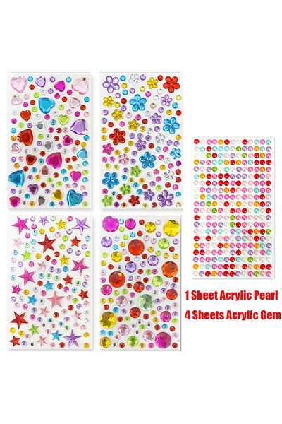 Choice A 5 Sheets Gem Rhinestones For Crafts Self Adhesive Jewel Sticker Bling Stick On Gems Diy Face Make.