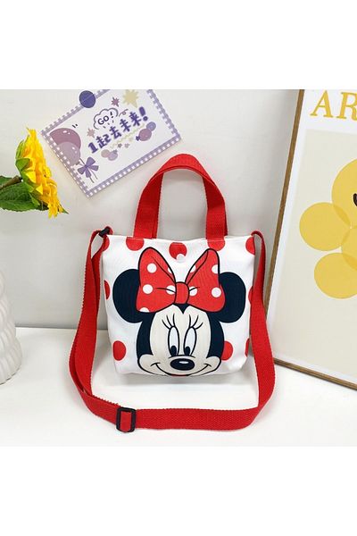 Choice Minnie Disney Mickey Canvas Bag Fashion Minnie Children's Cartoon Print Crossbody Bag Cute Shoulder