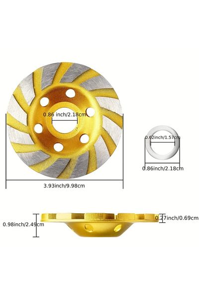 GhPcd 100mm Multipurpose Cutting D100mm 4 Inch 100mm Concrete Stone Ceramic Turbo Diamond Grinding Cup Whe