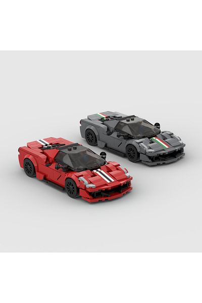 Choice MOC Ferraried488 pista racing sports car Vehicle Speed Champion Racer Building Blocks Brick Creat...